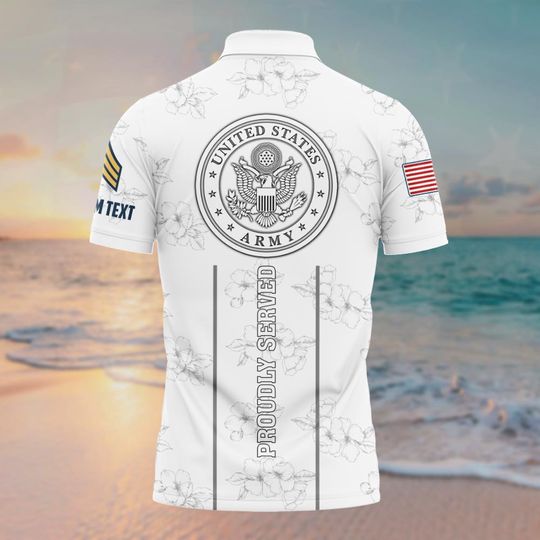 Customized U.S Veteran Proudly Served Polo Shirt
