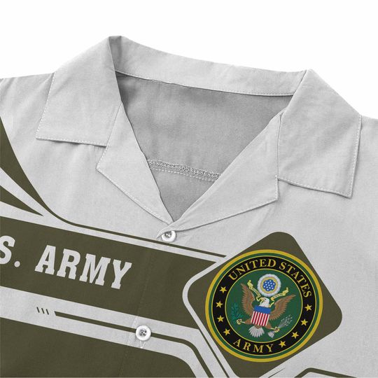 Customized US Army Veteran Short Sleeve Button Shirt Hawaiian Shirt
