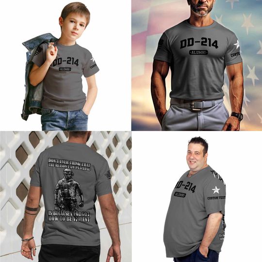 Personalized DD-214 T-Shirt with Peaceful Quote