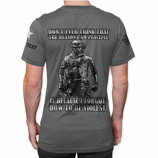 Personalized DD-214 T-Shirt with Peaceful Quote