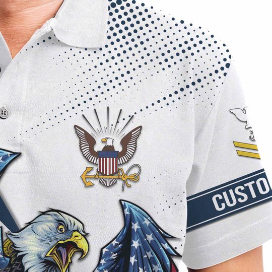 Customized US Navy Veteran Polo Shirt