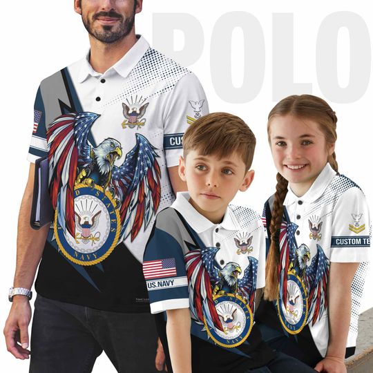Customized US Navy Veteran Polo Shirt