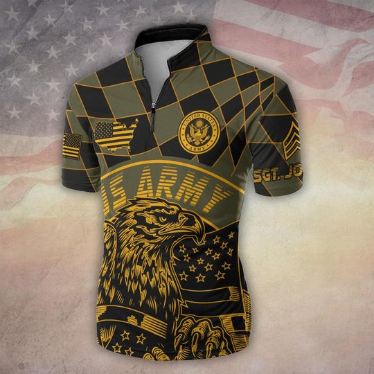Customized US Veteran Military Art Bowling Jersey