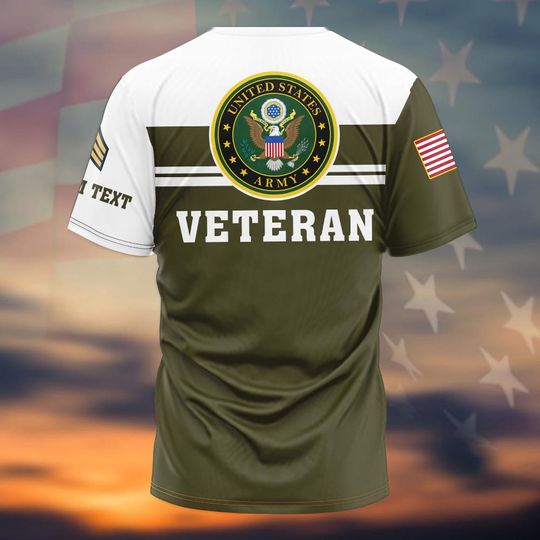 Customized US Army Veteran 3D T-Shirt