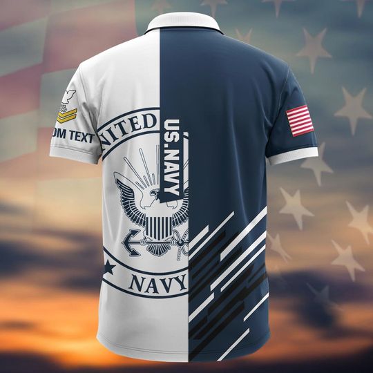 Customized US Navy Veteran Polo Shirt