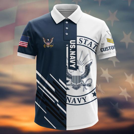 Customized US Navy Veteran Polo Shirt
