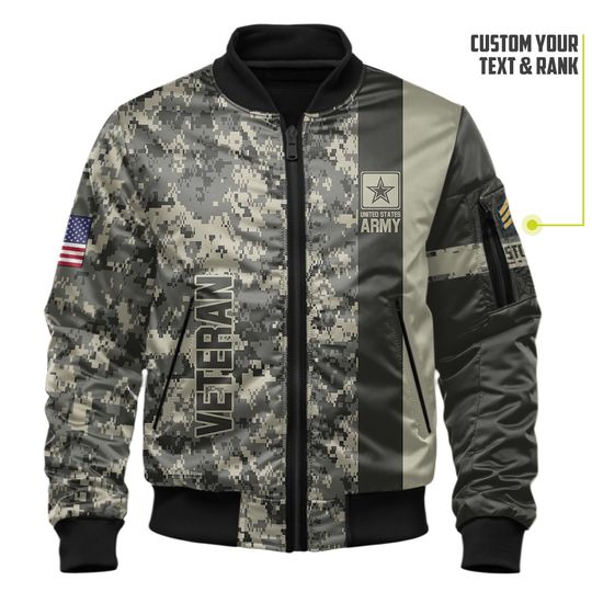 Customized U.S. Army Camouflage Bomber Jacket
