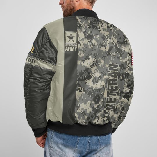 Customized U.S. Army Camouflage Bomber Jacket