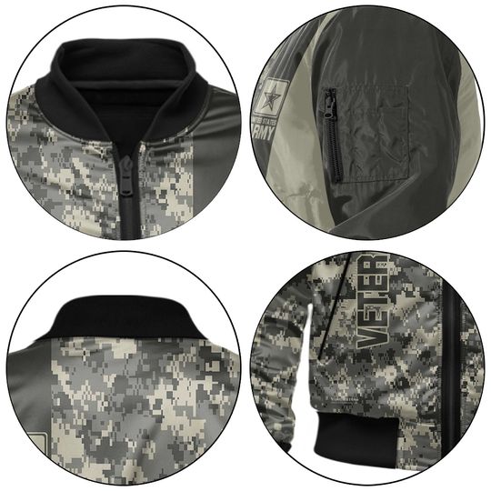 Customized U.S. Army Camouflage Bomber Jacket