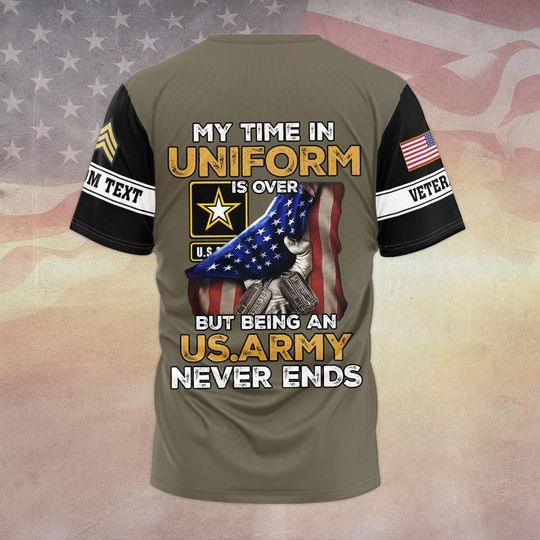 Customized US Veteran 3D T-Shirt