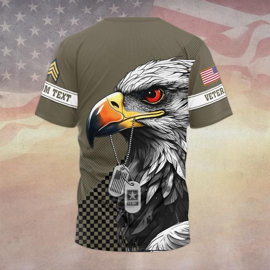 Customized US Veteran 3D T-Shirt