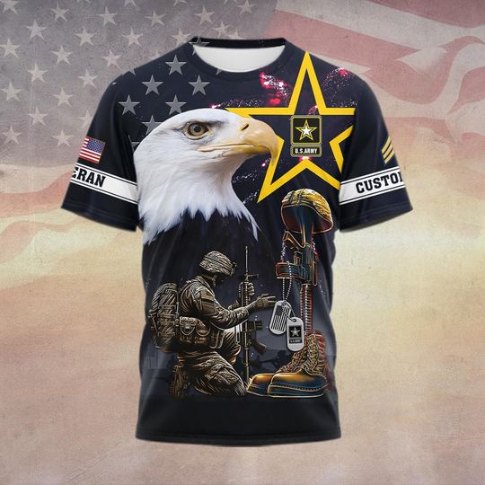 Customized US Veteran 3D T-Shirt