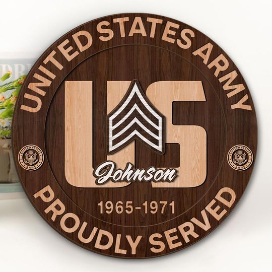 Customized U.S Veteran Proudly Served