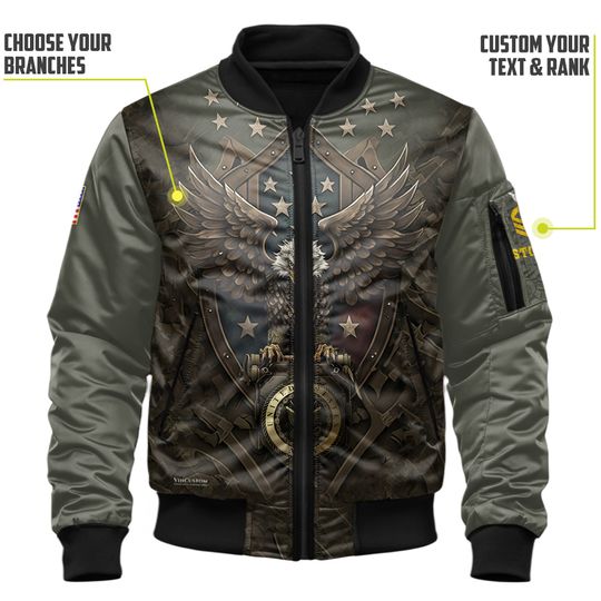 Customized Eagle Veteran 3D Bomber Jacket