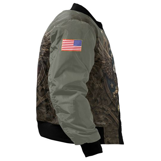 Customized Eagle Veteran 3D Bomber Jacket