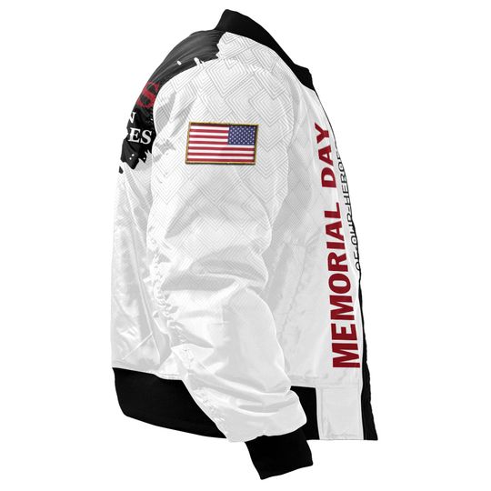 Customized Memorial Day Bomber Jacket x “God Bless Our Fallen Heroes” - Bomber Jacket
