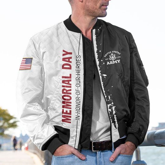 Customized Memorial Day Bomber Jacket x “God Bless Our Fallen Heroes” - Bomber Jacket