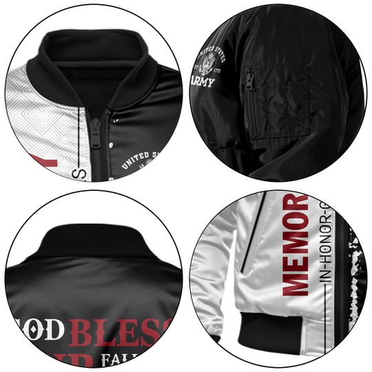 Customized Memorial Day Bomber Jacket x “God Bless Our Fallen Heroes” - Bomber Jacket