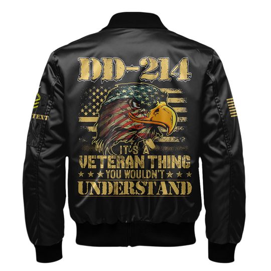 Customized DD-214 Coast Guard Bomber Jacket