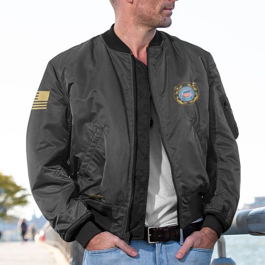 Customized DD-214 Coast Guard Bomber Jacket