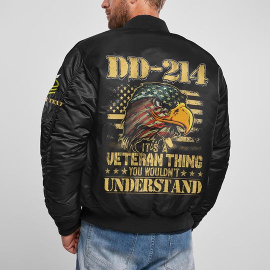 Customized DD-214 Coast Guard Bomber Jacket