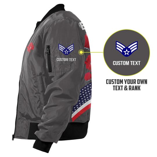 Customized US Air Force Memorial Day Bomber Jacket: Remember & Honor Our Veterans