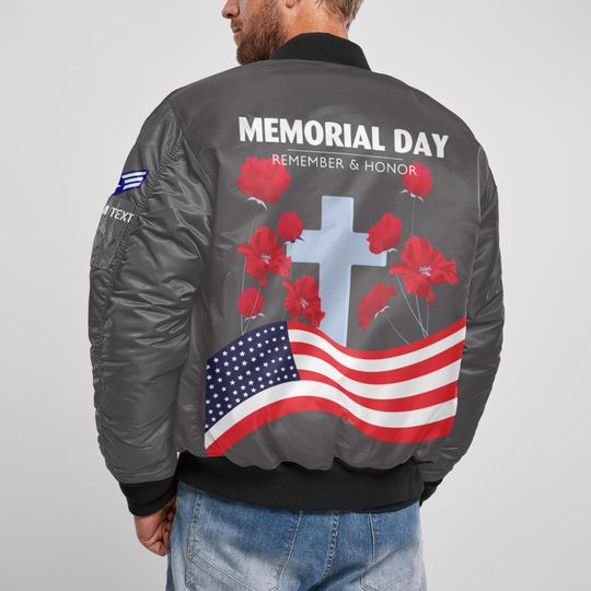 Customized US Air Force Memorial Day Bomber Jacket: Remember & Honor Our Veterans