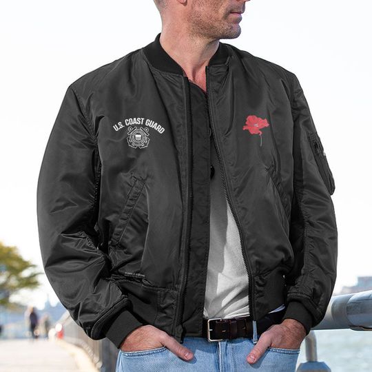 Customized US Coast Guard Memorial Day Bomber Jacket: Remember & Honor Our Veterans