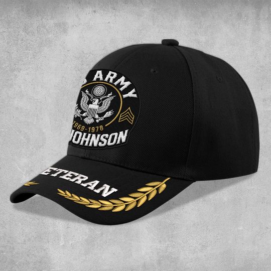 Customized US Veteran Proudly Served Embroidered Baseball Cap