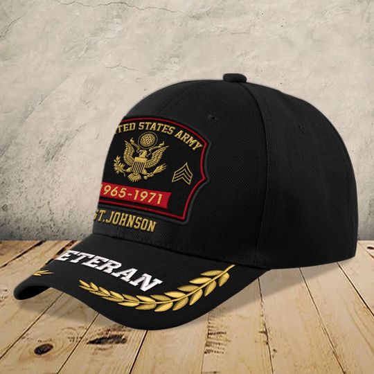 Customized US Veteran Proudly Served Embroidered Baseball Cap
