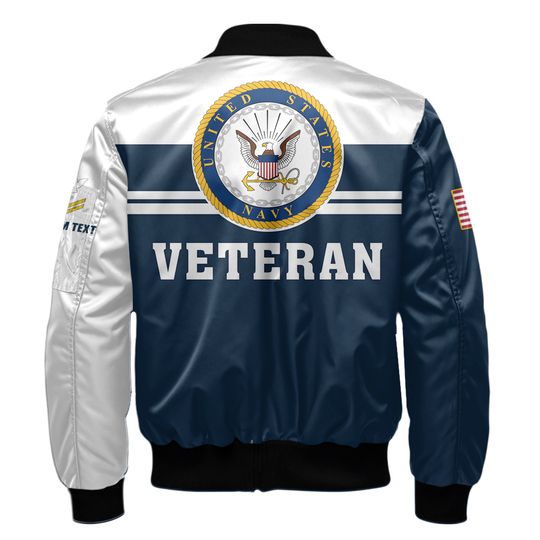 Customized US Navy Veteran Bomber Jacket