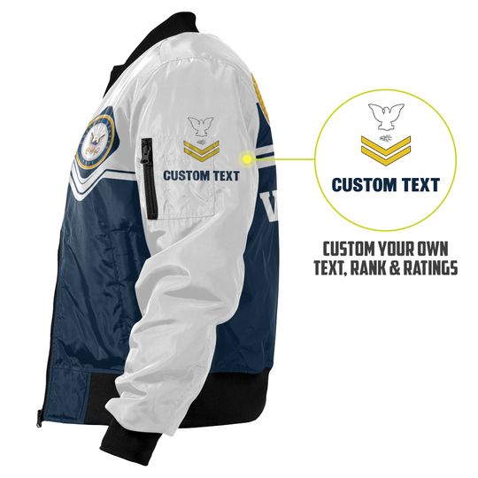 Customized US Navy Veteran Bomber Jacket