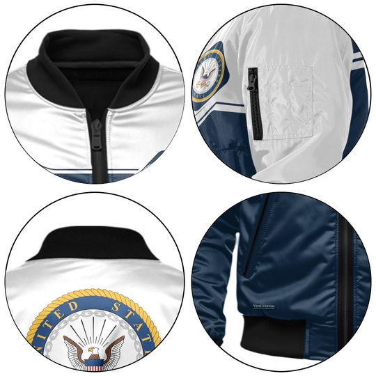 Customized US Navy Veteran Bomber Jacket