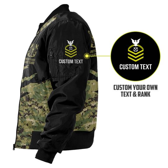Customized Camouflage U.S. Coast Guard Bomber Jacket