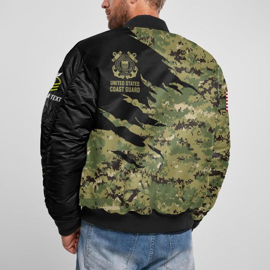 Customized Camouflage U.S. Coast Guard Bomber Jacket