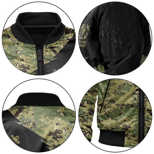 Customized Camouflage U.S. Coast Guard Bomber Jacket
