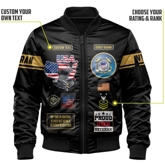 Customized U.S Coast Guard Proudly Served Bomber Jacket