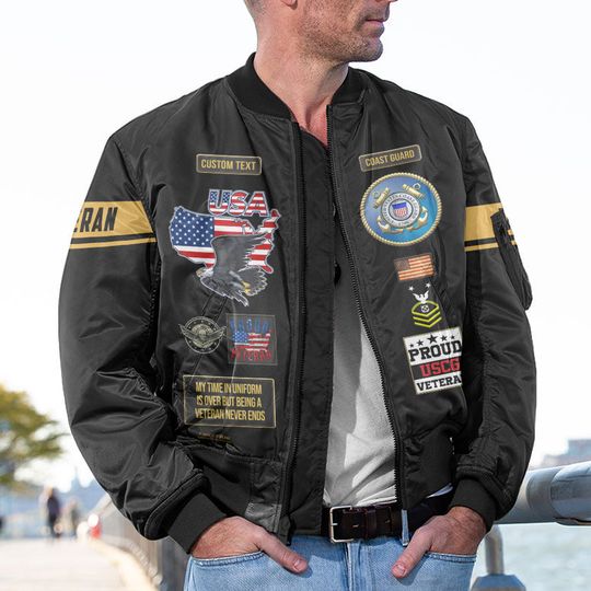 Customized U.S Coast Guard Proudly Served Bomber Jacket