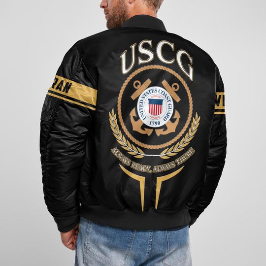 Customized U.S Coast Guard Proudly Served Bomber Jacket