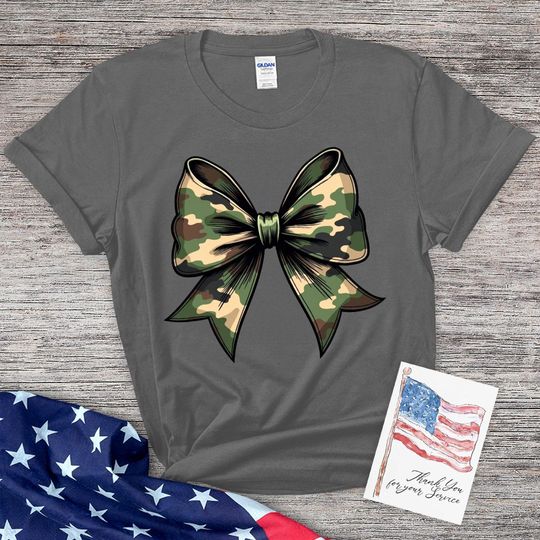 Camouflage Bowtie Patriotic T-Shirt