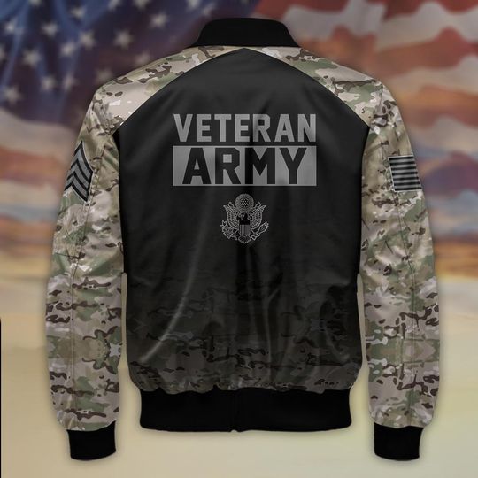 Camo Veteran Custom 3D Bomber Jacket