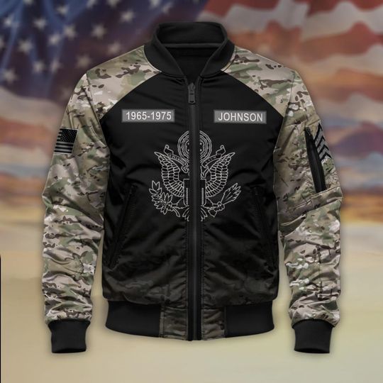 Camo Veteran Custom 3D Bomber Jacket