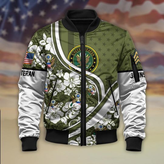 Patriotic Military Tribute Bomber Jacket