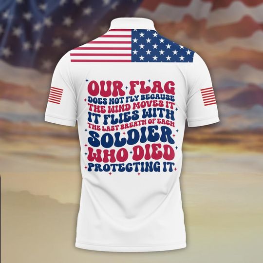 Customized Memorial Day Stars & Stripes Tribute Polo Shirt