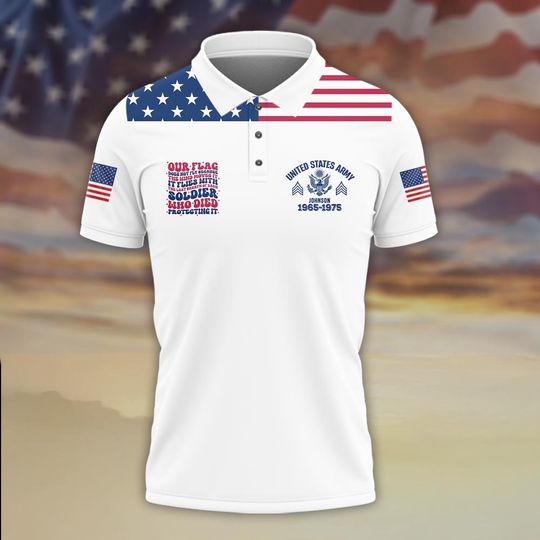 Customized Memorial Day Stars & Stripes Tribute Polo Shirt