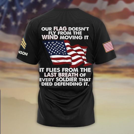 Customized US Veteran Winds of Valor 3D T-Shirt