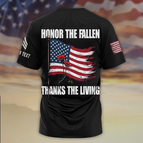 Honor The Fallen Thanks The Living 3D T-Shirt