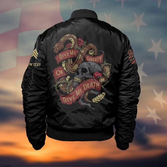 Customized Defiant Patriot Tee – Liberty or Death Edition - Bomber Jacket
