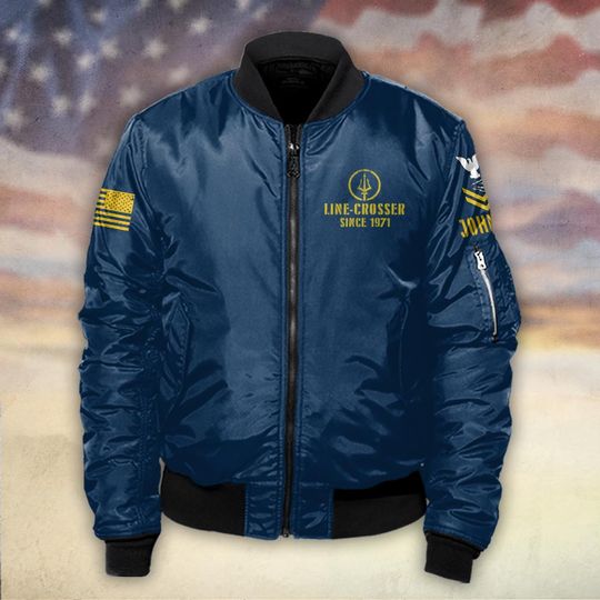 US Navy Shellback Crossing The Line Ancient Order Of The Deep Bomber Jacket