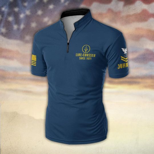 US Navy Shellback Crossing The Line Bowling Jersey